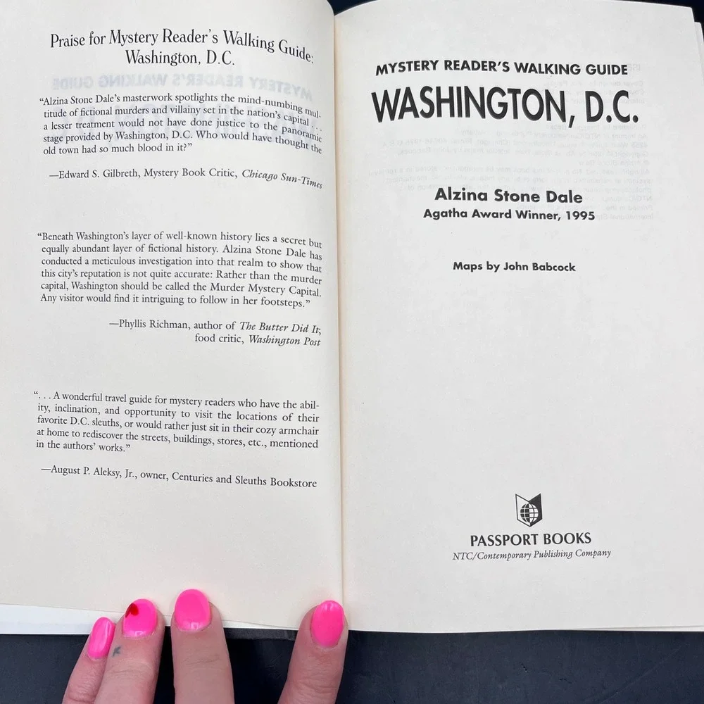 Mystery Readers‎ Walking Guide Washington DC Dale Agatha Award Winner 1995 Book